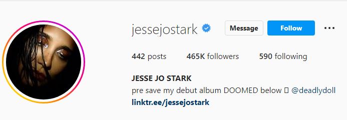 Jesse's IG profile