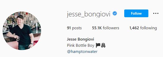 Jesse's Instagram account