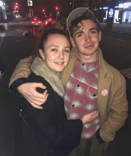 Laurie Kynaston with his fellow actress Julie Maguire