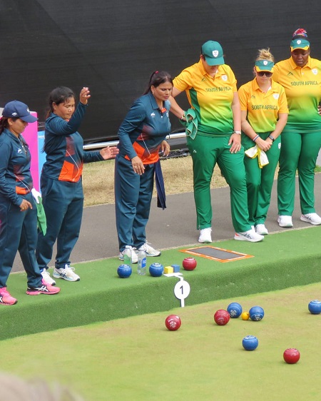 Lovely Choubey playing Lawn Bowl