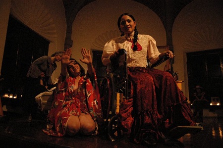 Old Picture of Teresa Ruiz perfrming on stage