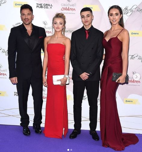 Princess with her father Peter Andre, brother Junior Savva Andreas Andre, and step-mother Emily