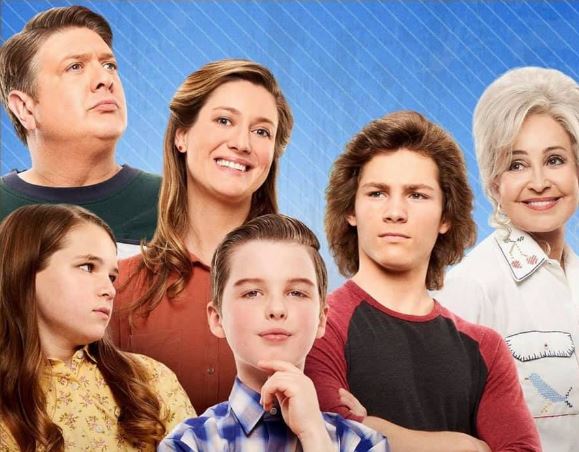 Raegan with the cast of Young Sheldon