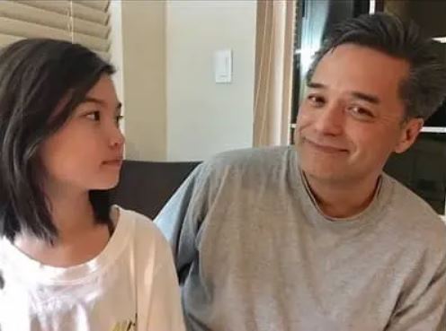 Riley Lai Nelet with her dad