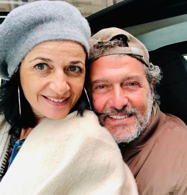 Sandrine Aboukrat with her husband