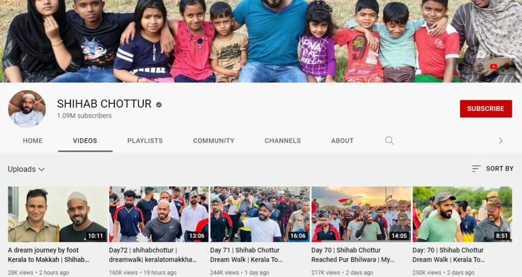 Shihab Chottur YouTube channel