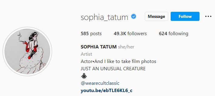Sophia's Instagram account