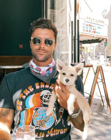 Stanaland with his pet dog