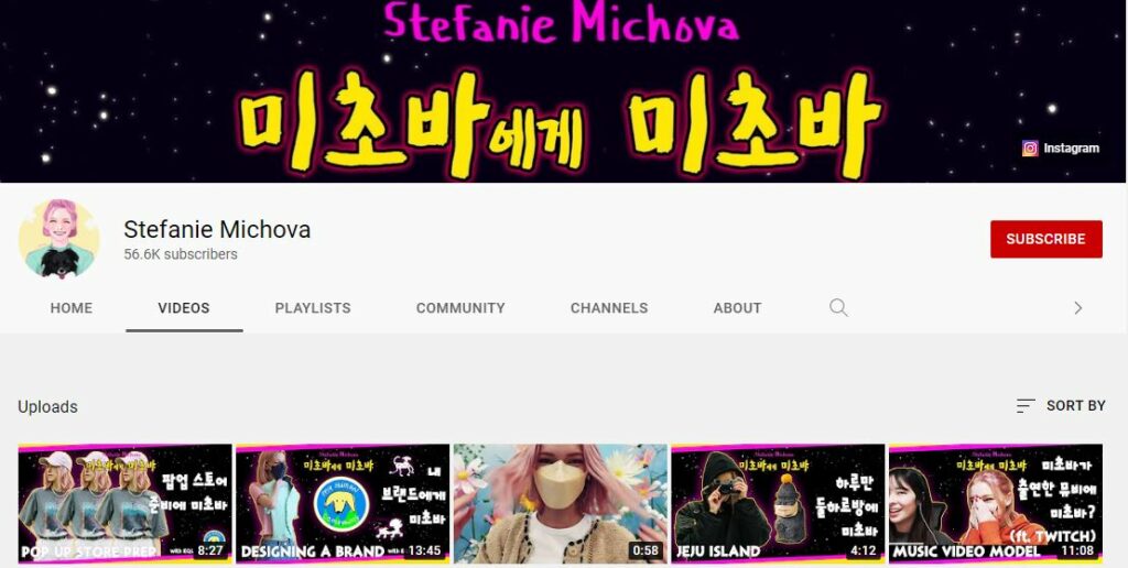 Stefanie Michova's Youtube channel