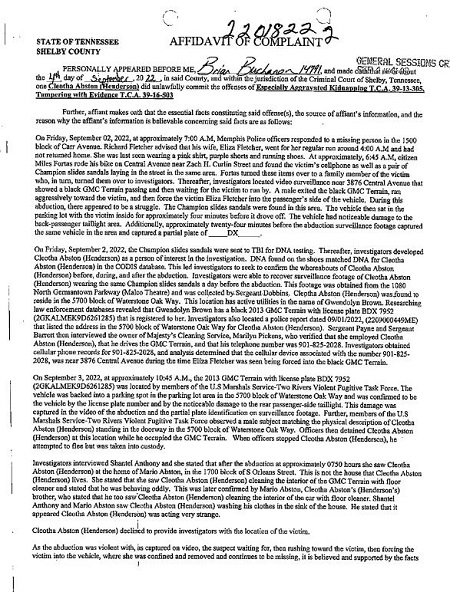 Affidavit of Complaint