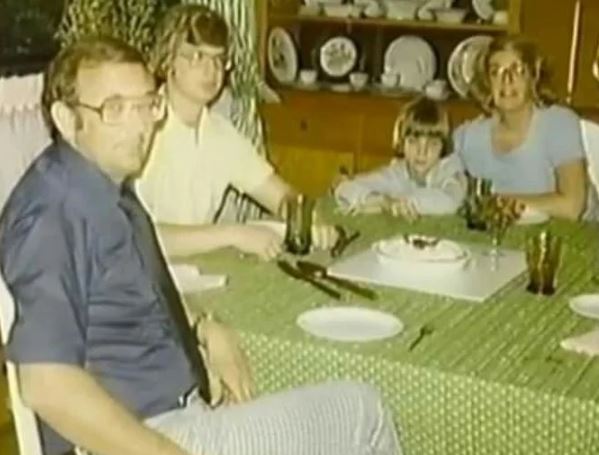 An old photo of David with family