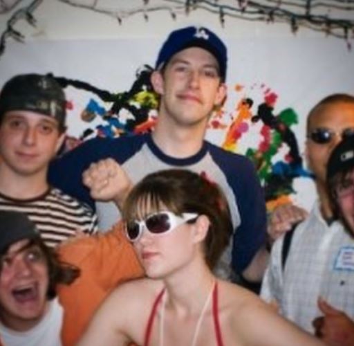 An old photo of Keith with his friends