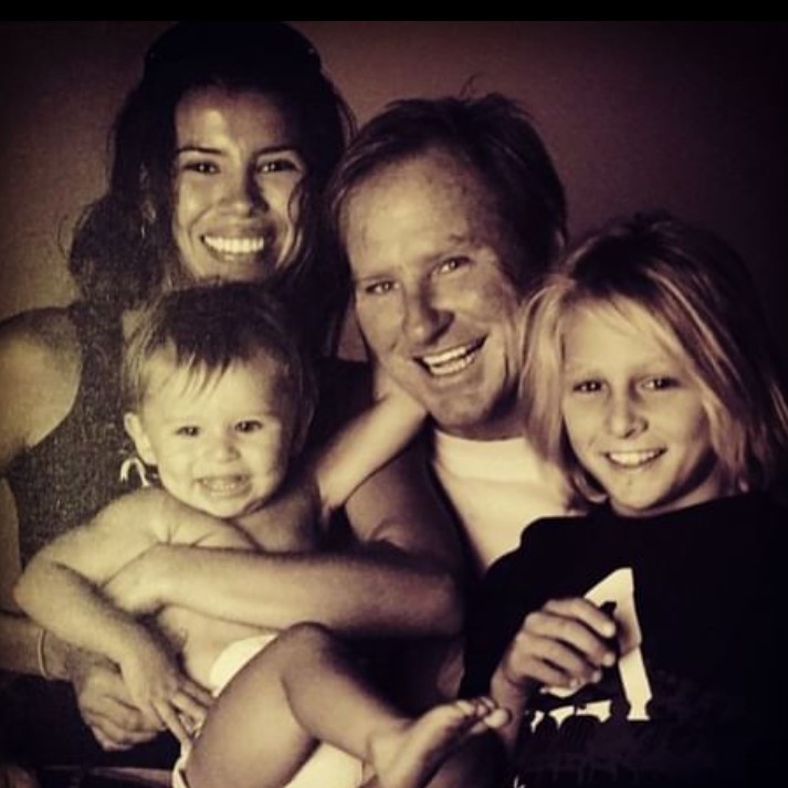 An old picture of Kalani David with his family