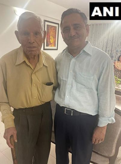 Anil Chauhan with his father