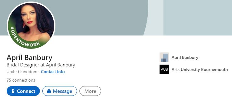April's LinkedIn account