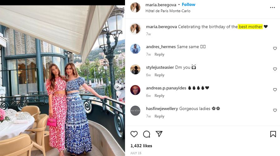 Beregova with her mother