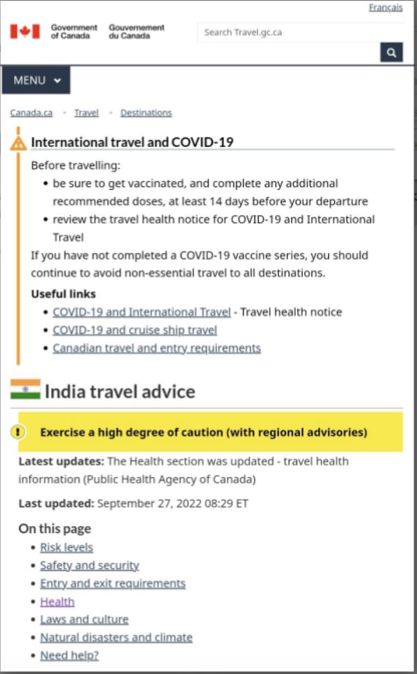 Canada warns citizens against travelling to Pakistan border areas in India