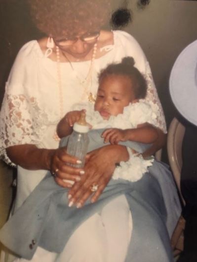 Childhood photo of Savannah with her grandmom
