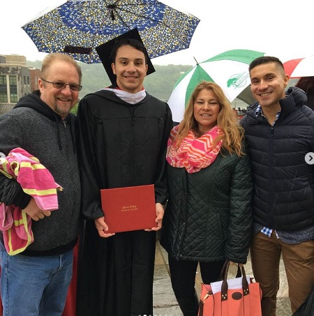 Erick Adame with his family