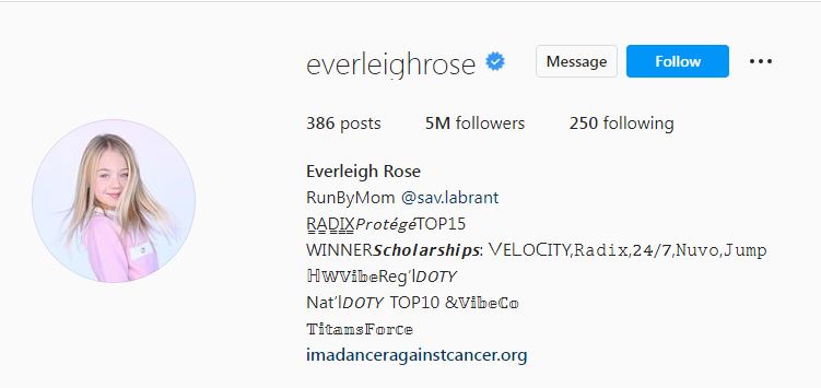 Everleigh's Instagram profile