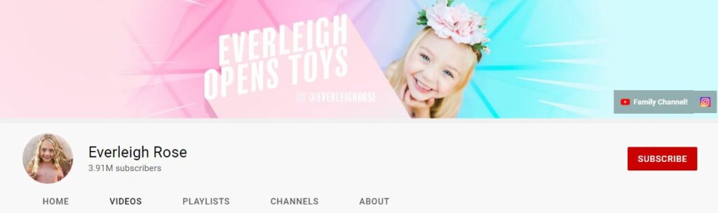 Everleigh's Youtube channel
