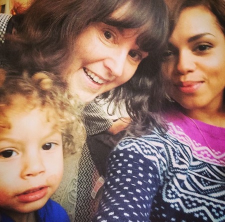 Georgina Campbell with mother and nephew