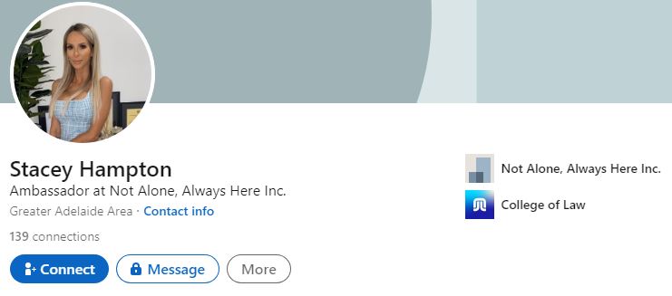 Hampton's LinkedIn account