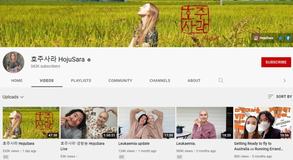 HojuSara YouTube Channel