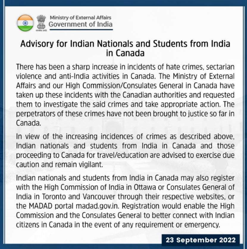 Indian Warns Student in CanadaIndian Warns Student in Canada