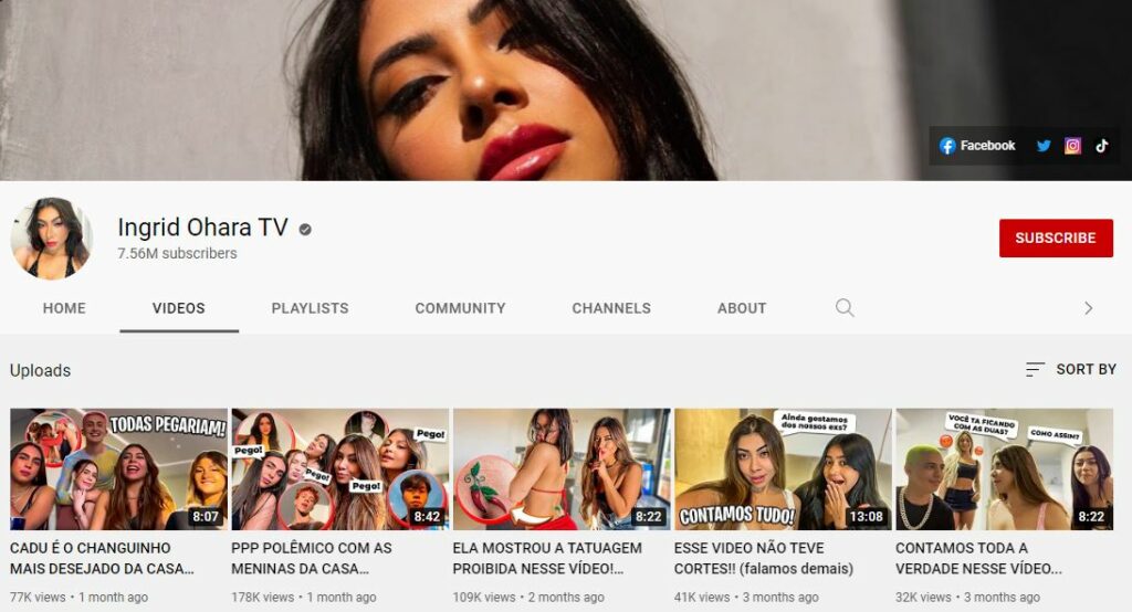 Ingrid Ohara YouTube channel