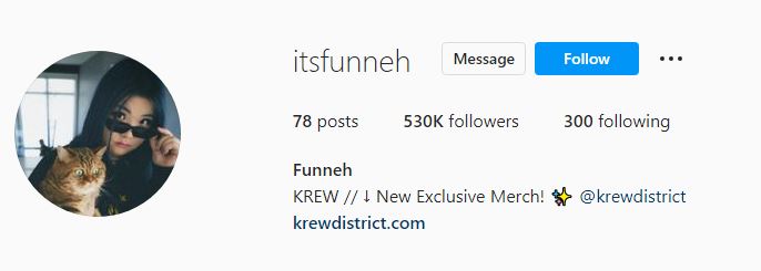 ItsFunneh's Instagram account