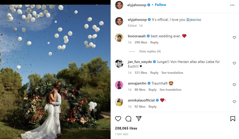 Jessica got married to Elyas M'Barek