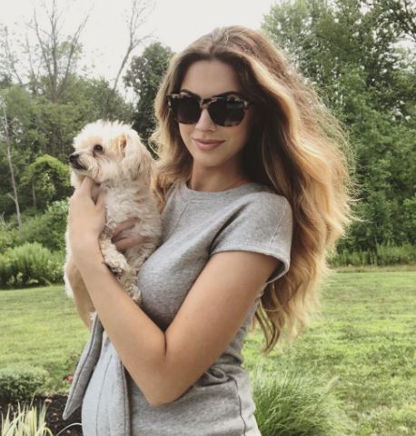 Katherine Webb and her pet dog