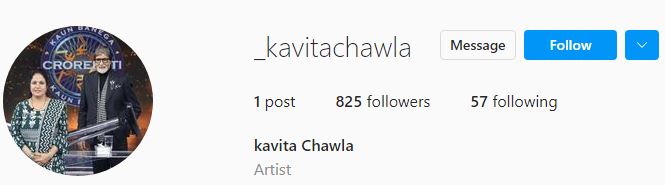 Kavita Chawla IG handle