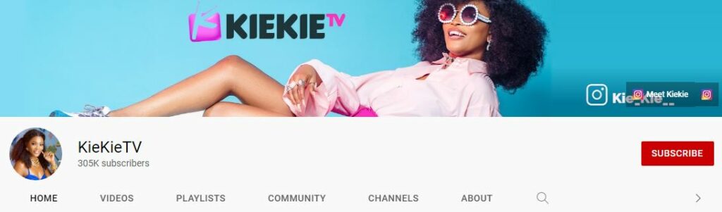 Kie Kie's Youtube channel
