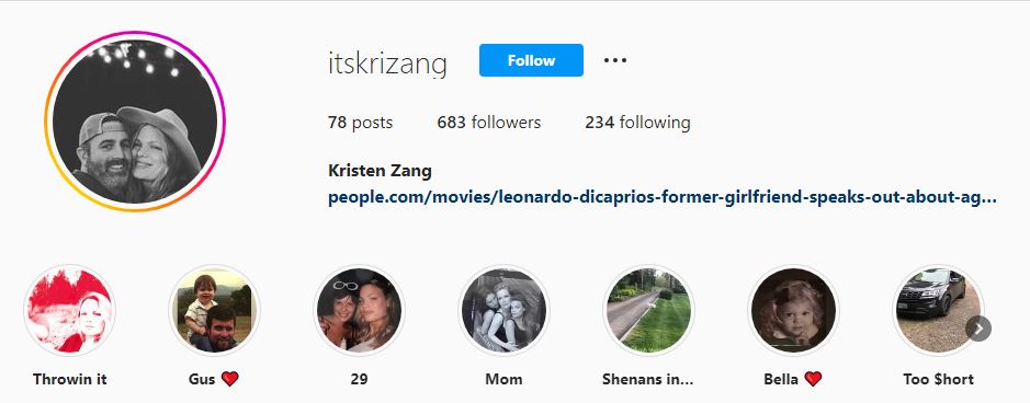 Kristen's Instagram account