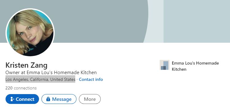 Kristen's LinkedIn account