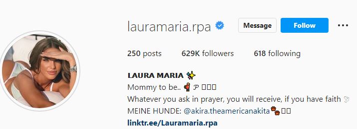 Laura's Instagram account
