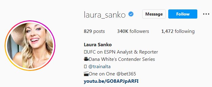 Laura's Instagram profile