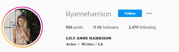 Lily Anne's Instagram account