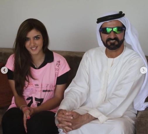 Mahra Al Maktoum with her dad Mohammed bin Rashid Al Maktoum