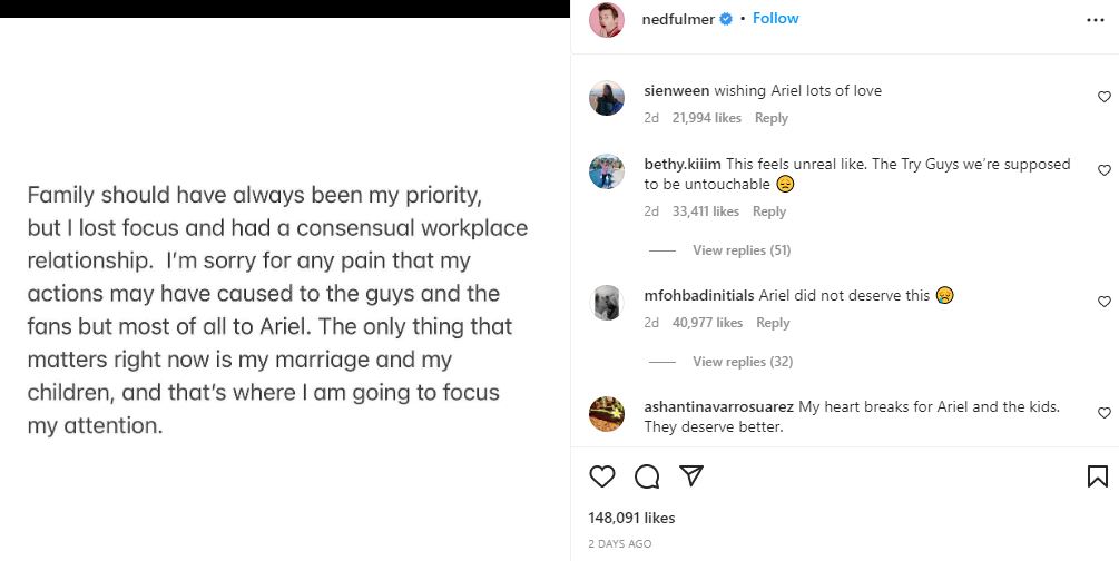 Ned's IG post