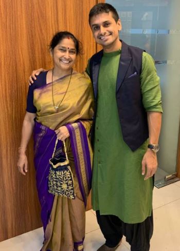 Nupur Shikhare with his mother