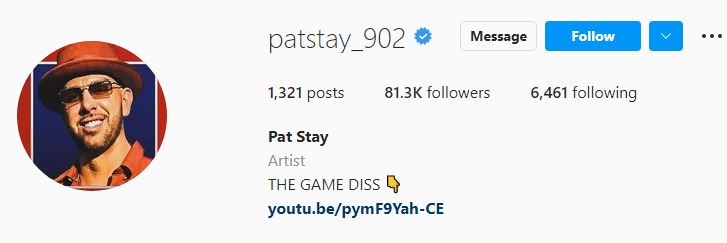 Pat Stay Instagram account