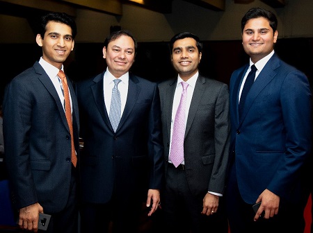 Pranav Adan with his sibling Karan Adani, Jeet Adani and Sagar Adani