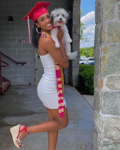 Rachel Richardson with her pet dog