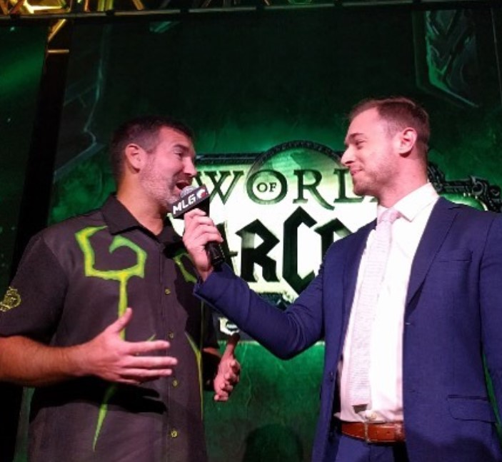 Rich Campbell during taking an interview with Holinka for Blizzcon opening week