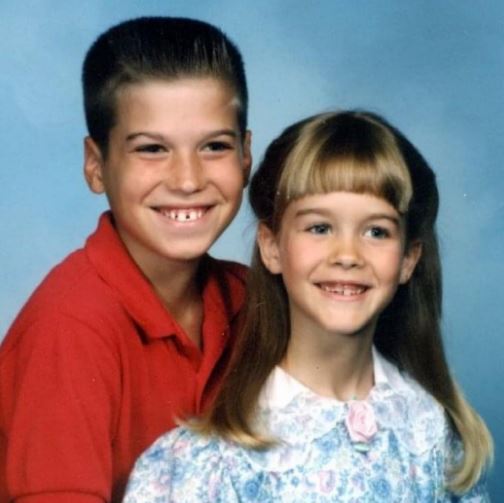 Sanko with her brother