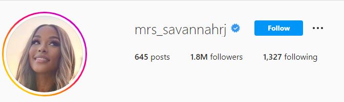 Savannah''s official Instagram account