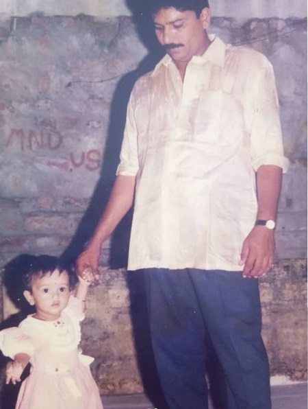 Sri Satya with her dad